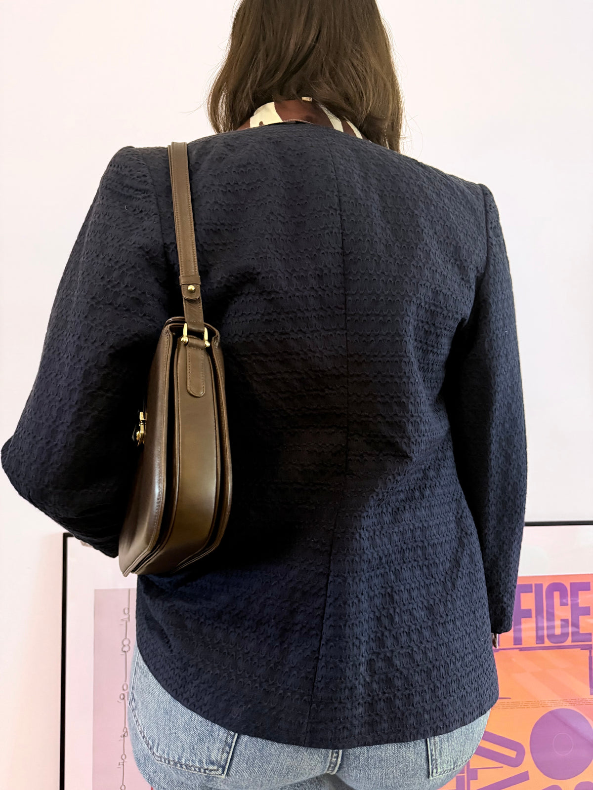 Blazer sartoriale vintage in tessuto lavorato