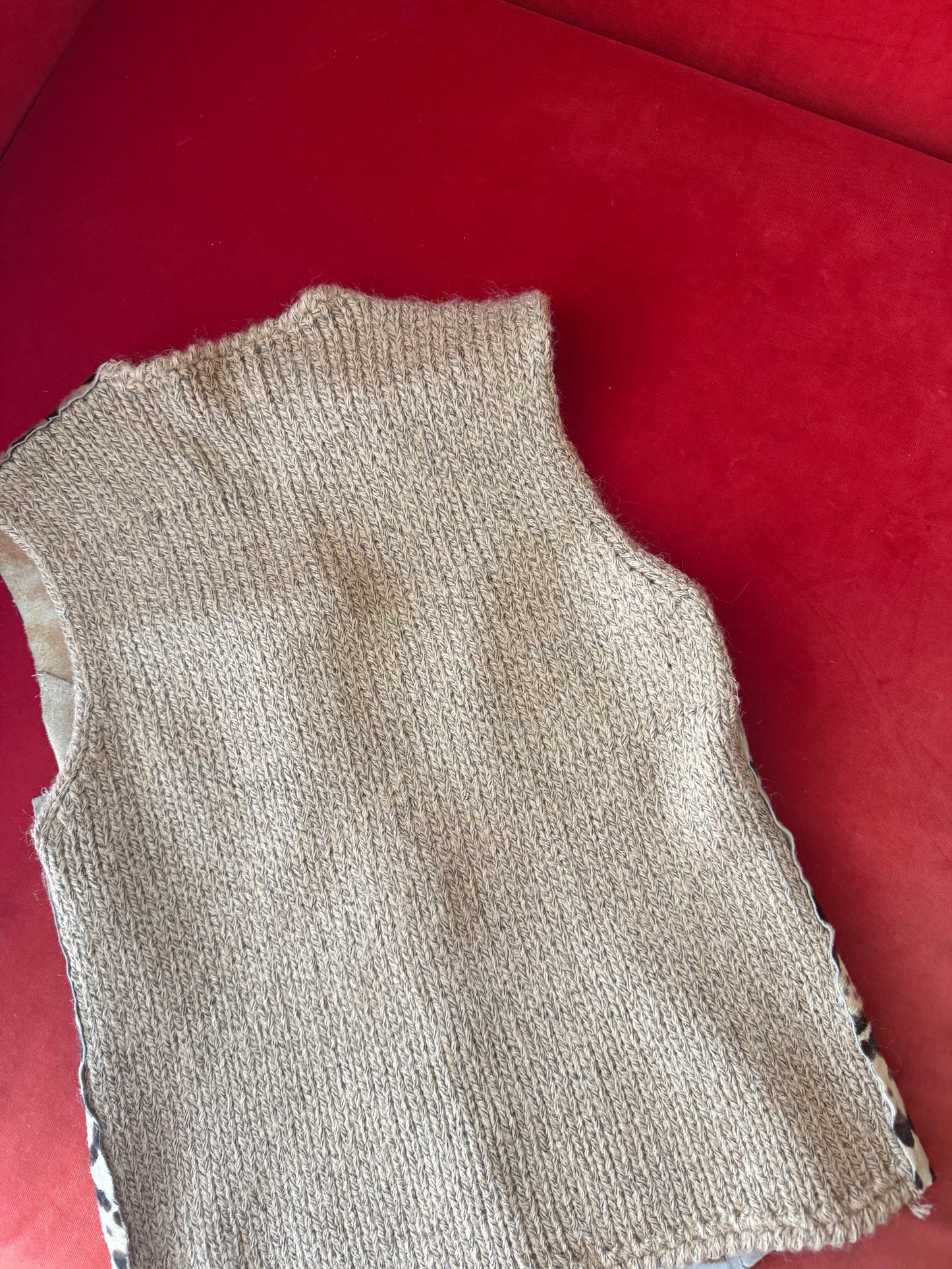 Fendi gilet in cavallino leopardato