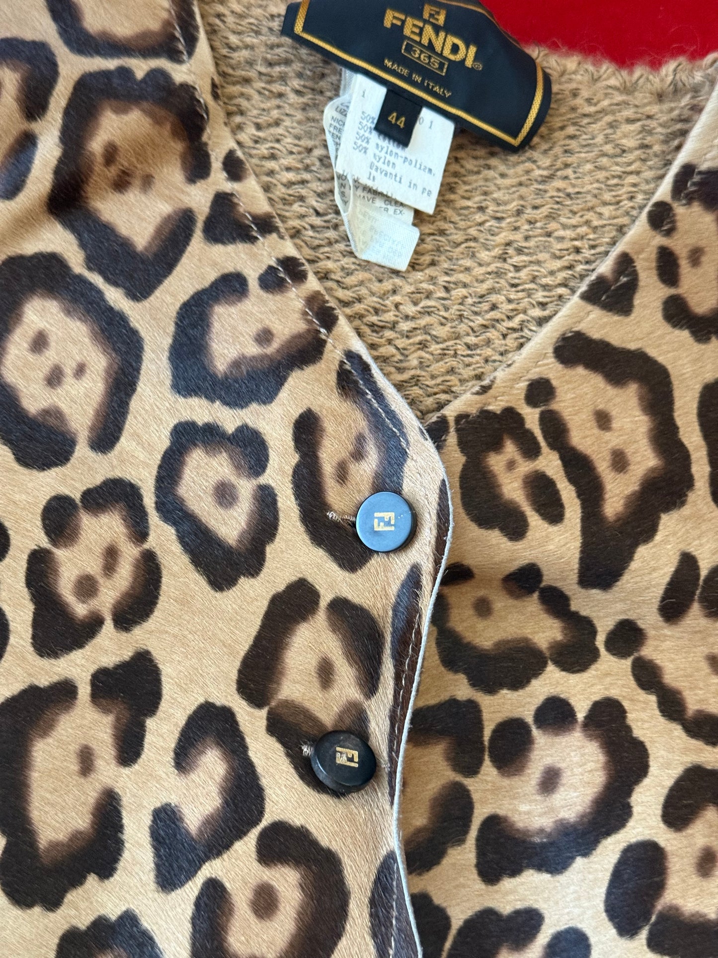 Fendi gilet in cavallino leopardato