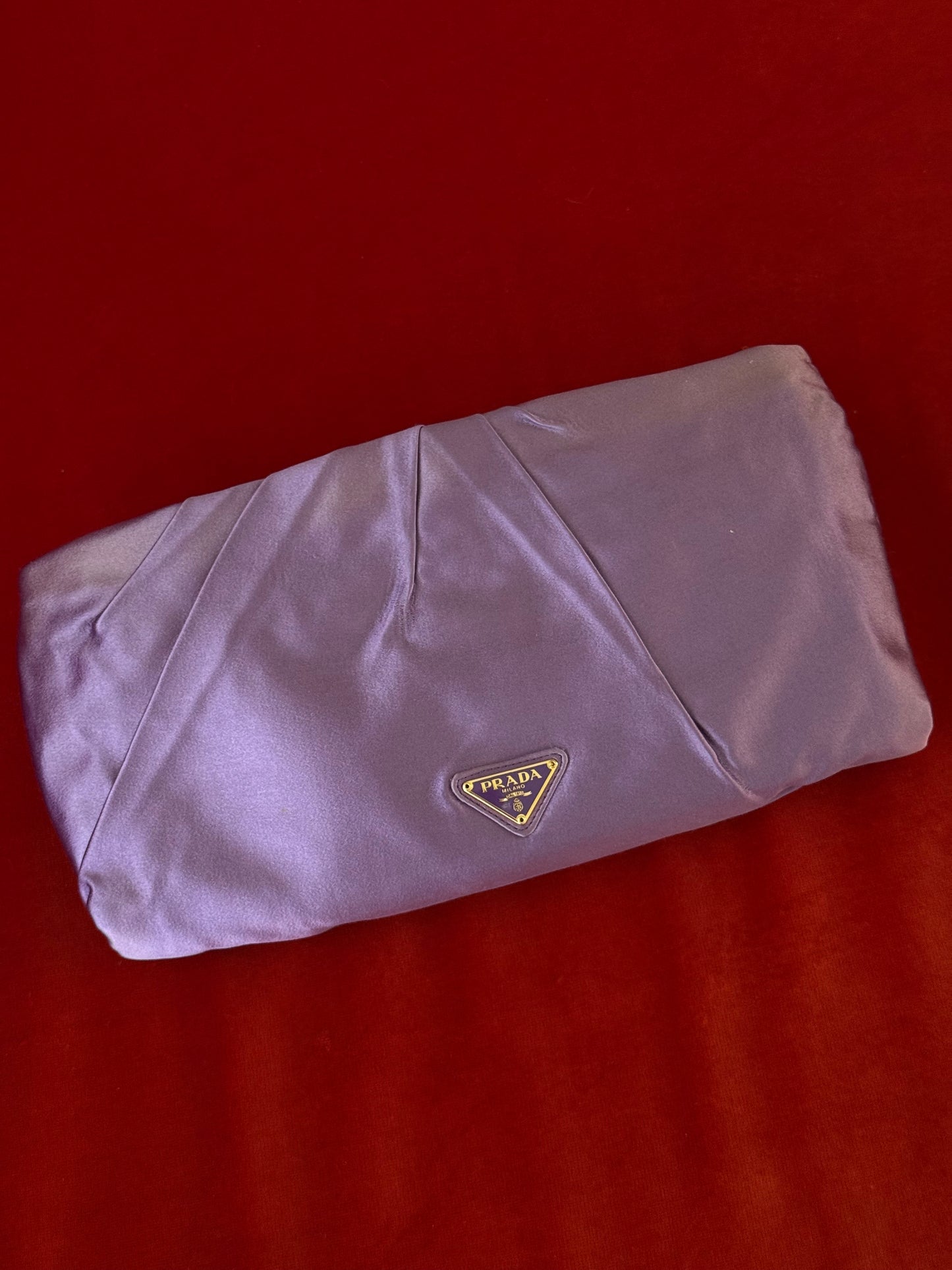 Prada pochette in raso con fiori