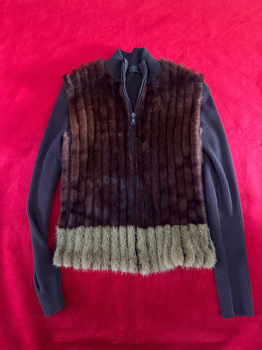 Prada maglione con inserti in visone A/I 1999