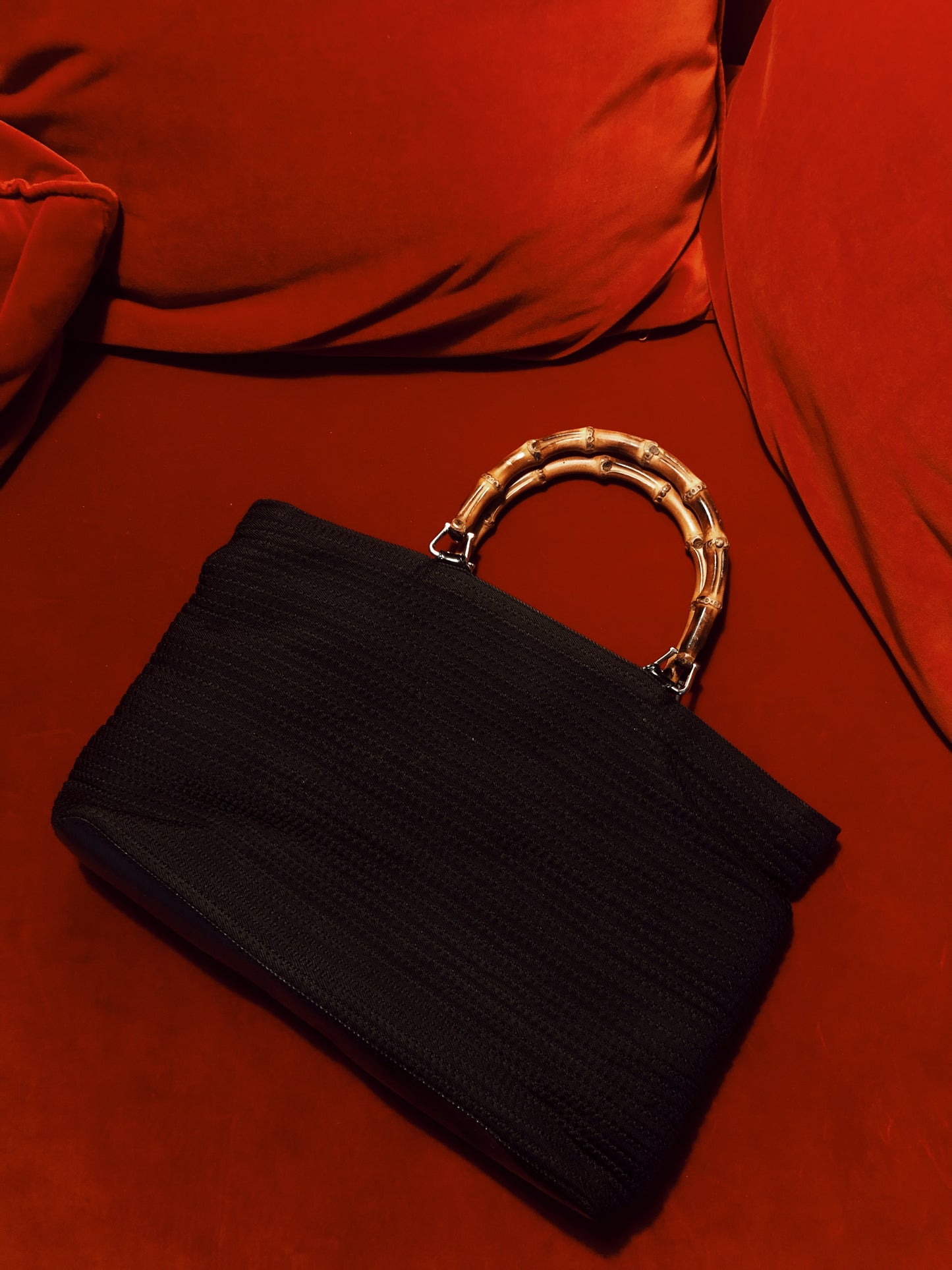 Gucci double handle bamboo bag