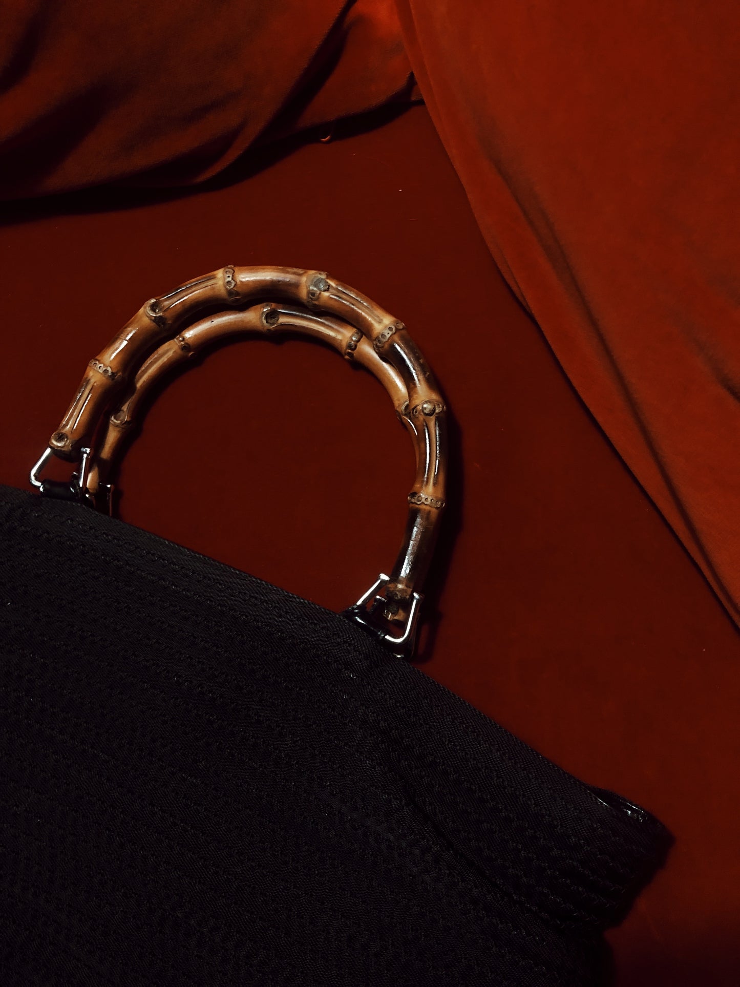 Gucci double handle bamboo bag