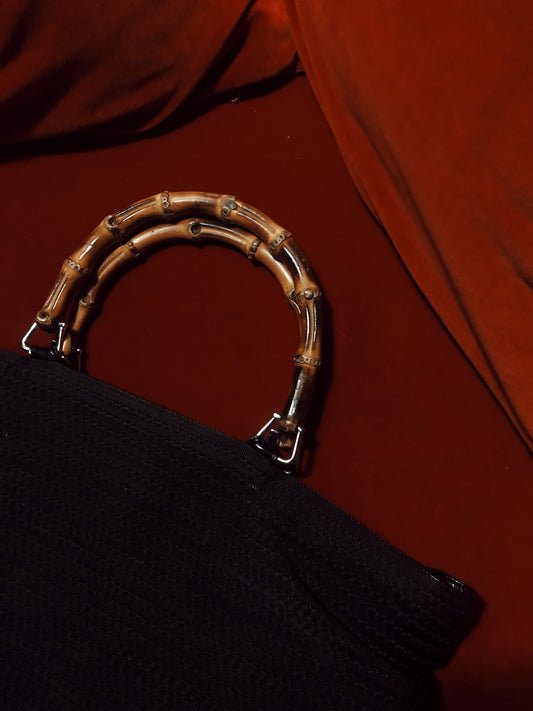 Gucci double handle bamboo bag