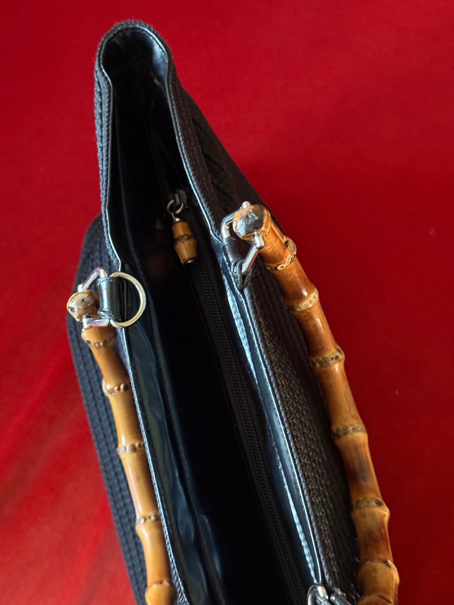 Gucci double handle bamboo bag