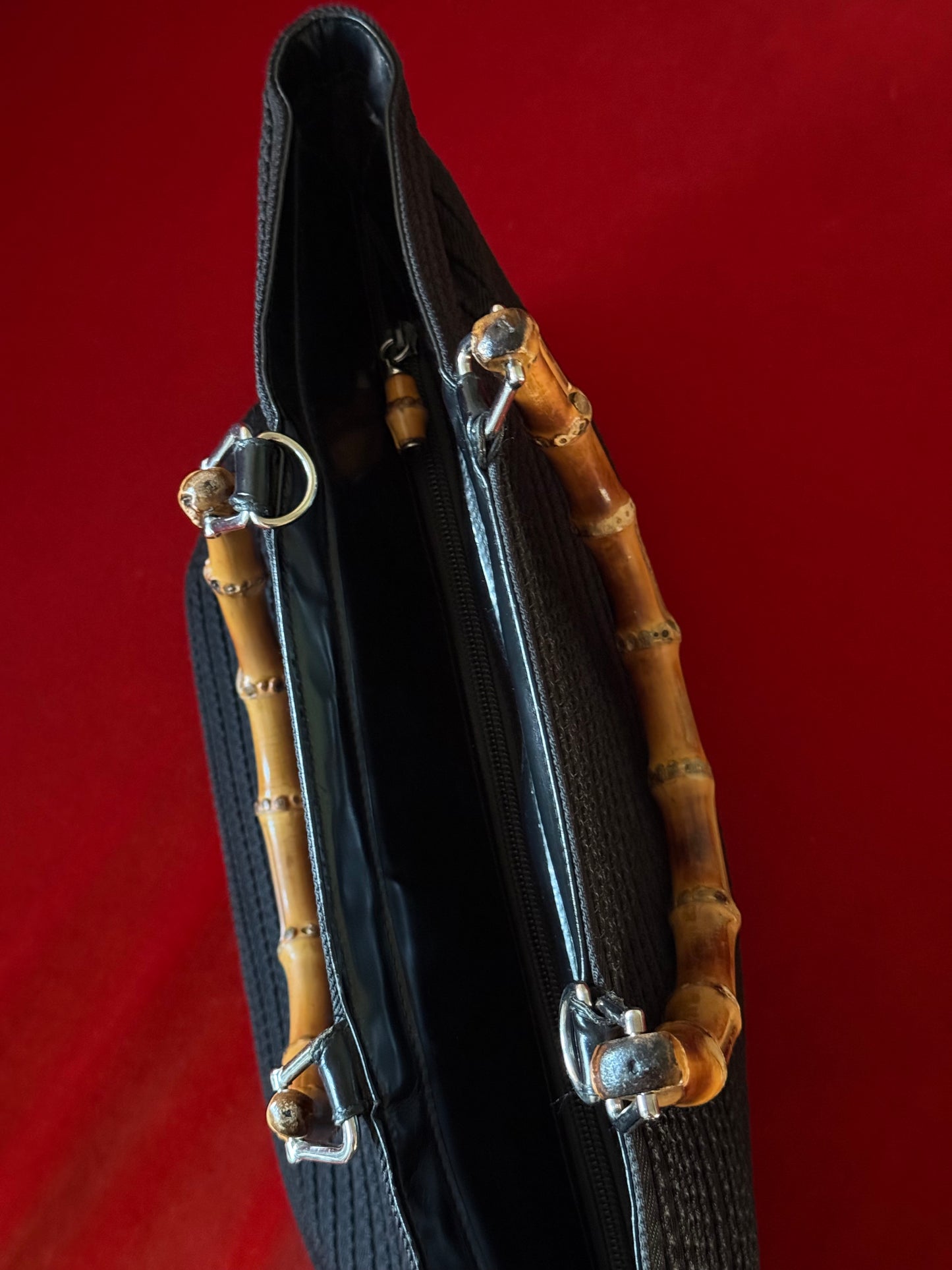 Gucci double handle bamboo bag