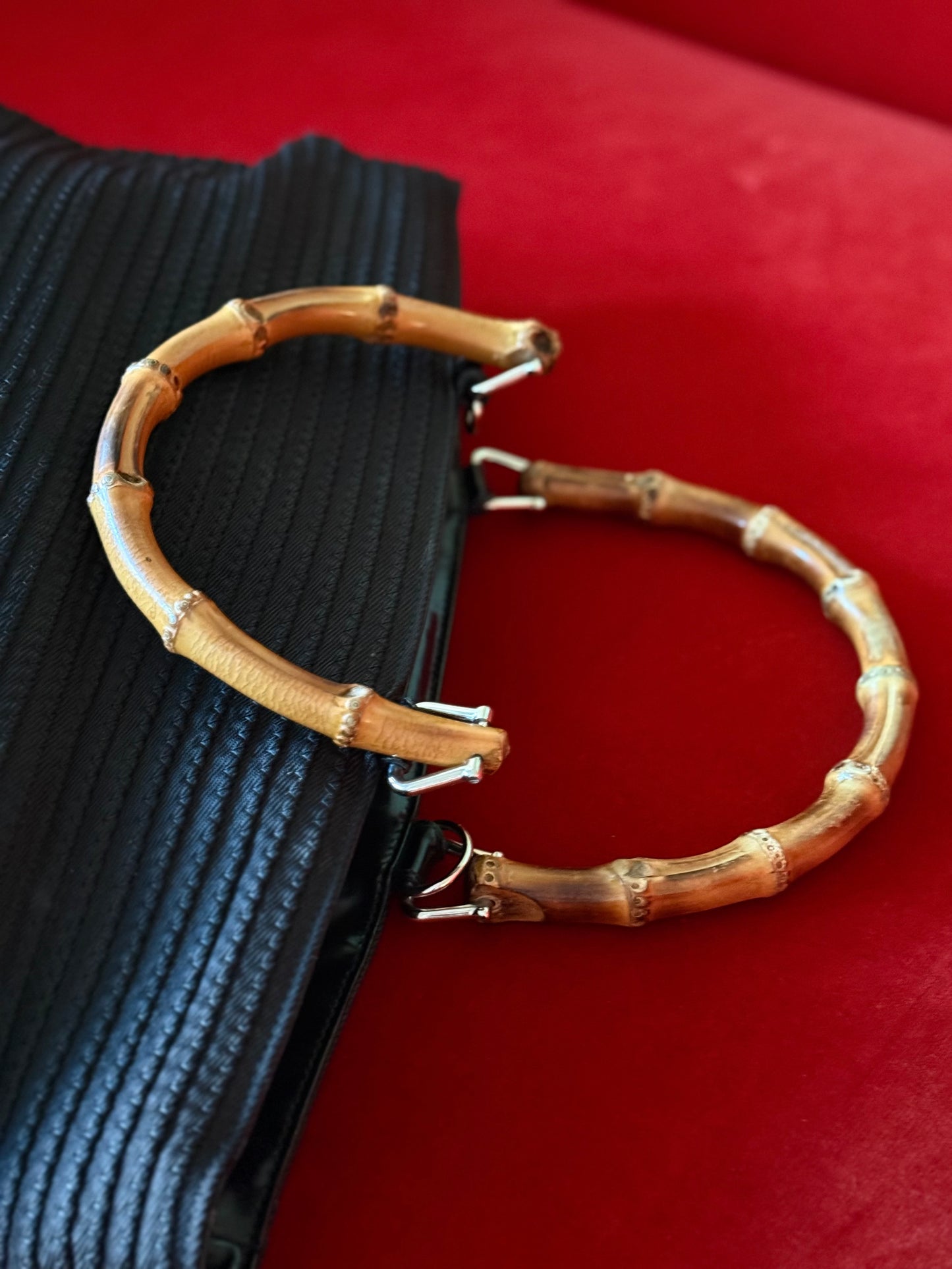 Gucci double handle bamboo bag