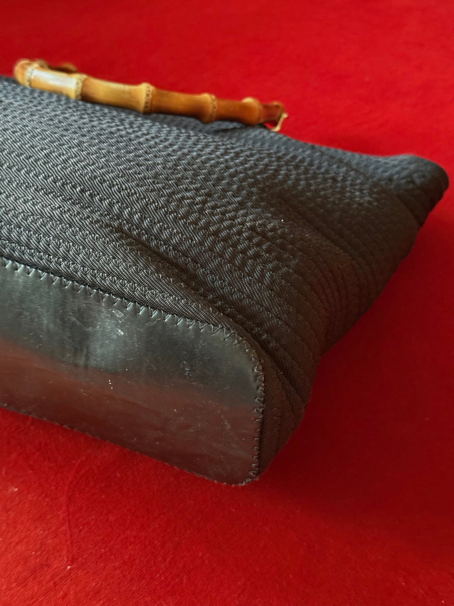 Gucci double handle bamboo bag