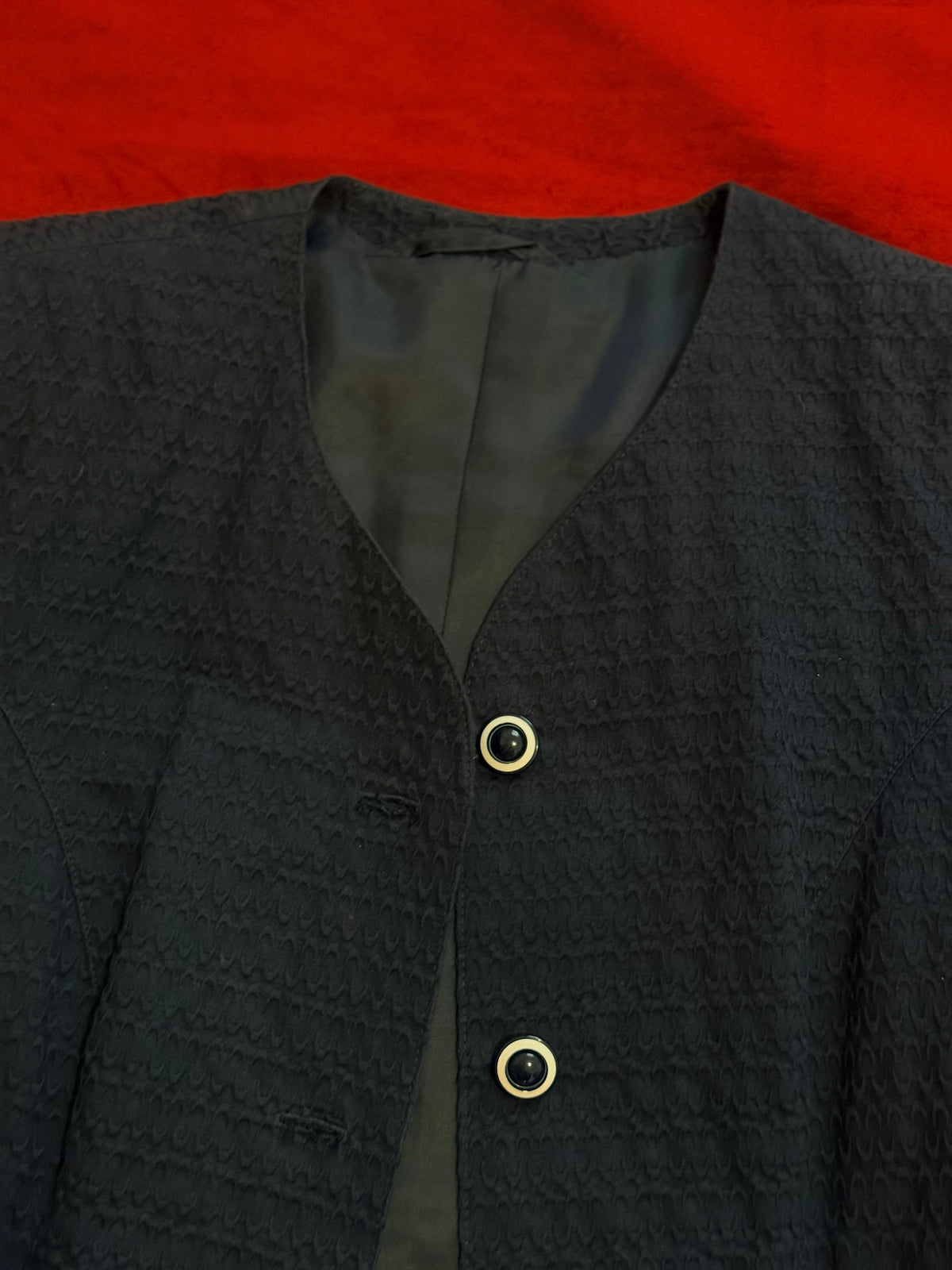 Blazer sartoriale vintage in tessuto lavorato