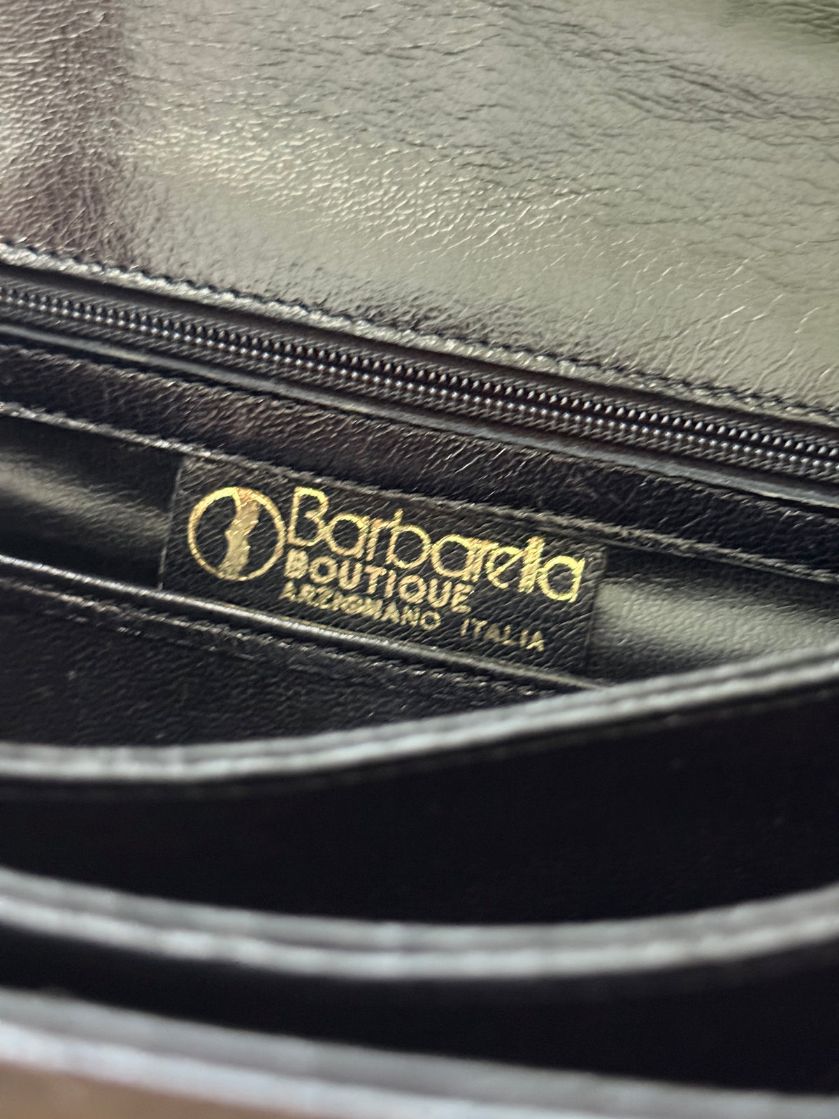 Borsa vintage in pelle blu notte