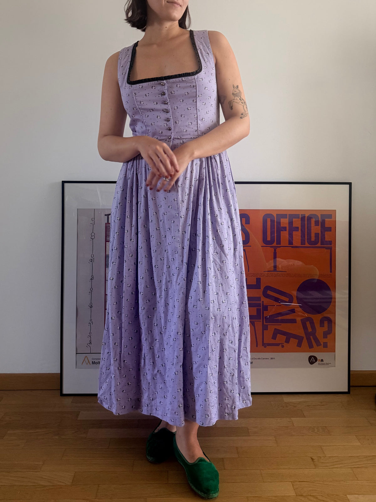 Abito tirolese vintage stampa fiori