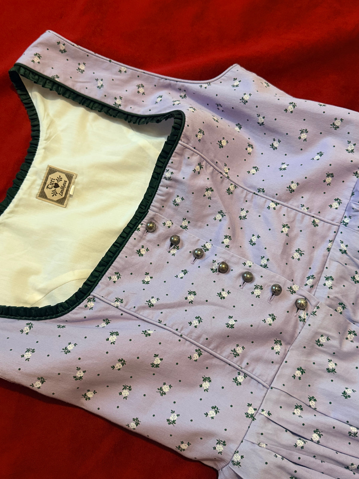 Abito tirolese vintage stampa fiori