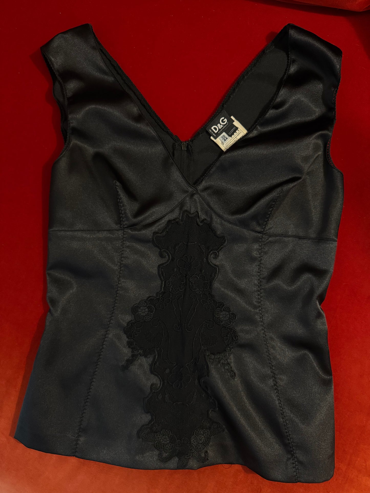 D&G top attillato in pizzo