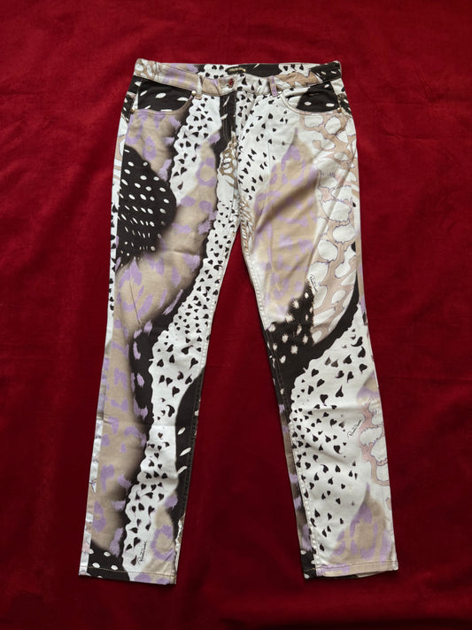 Roberto Cavalli denim fantasy print