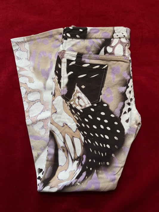 Roberto Cavalli denim fantasy print