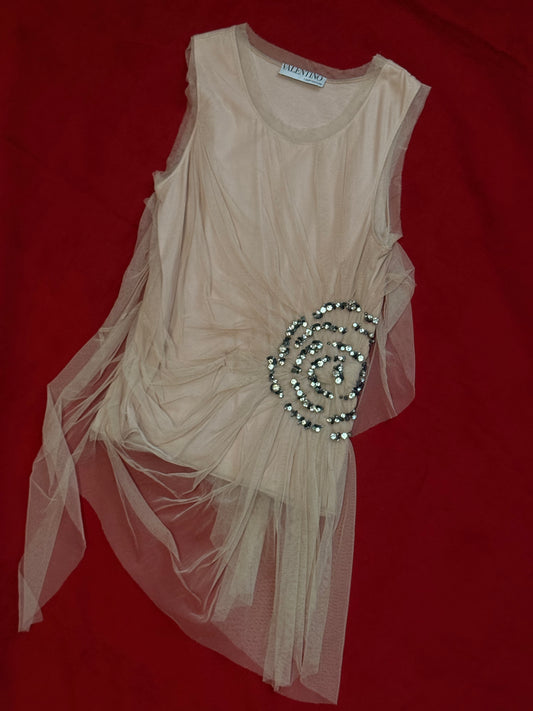 Valentino t-shirt couture tulle e strass