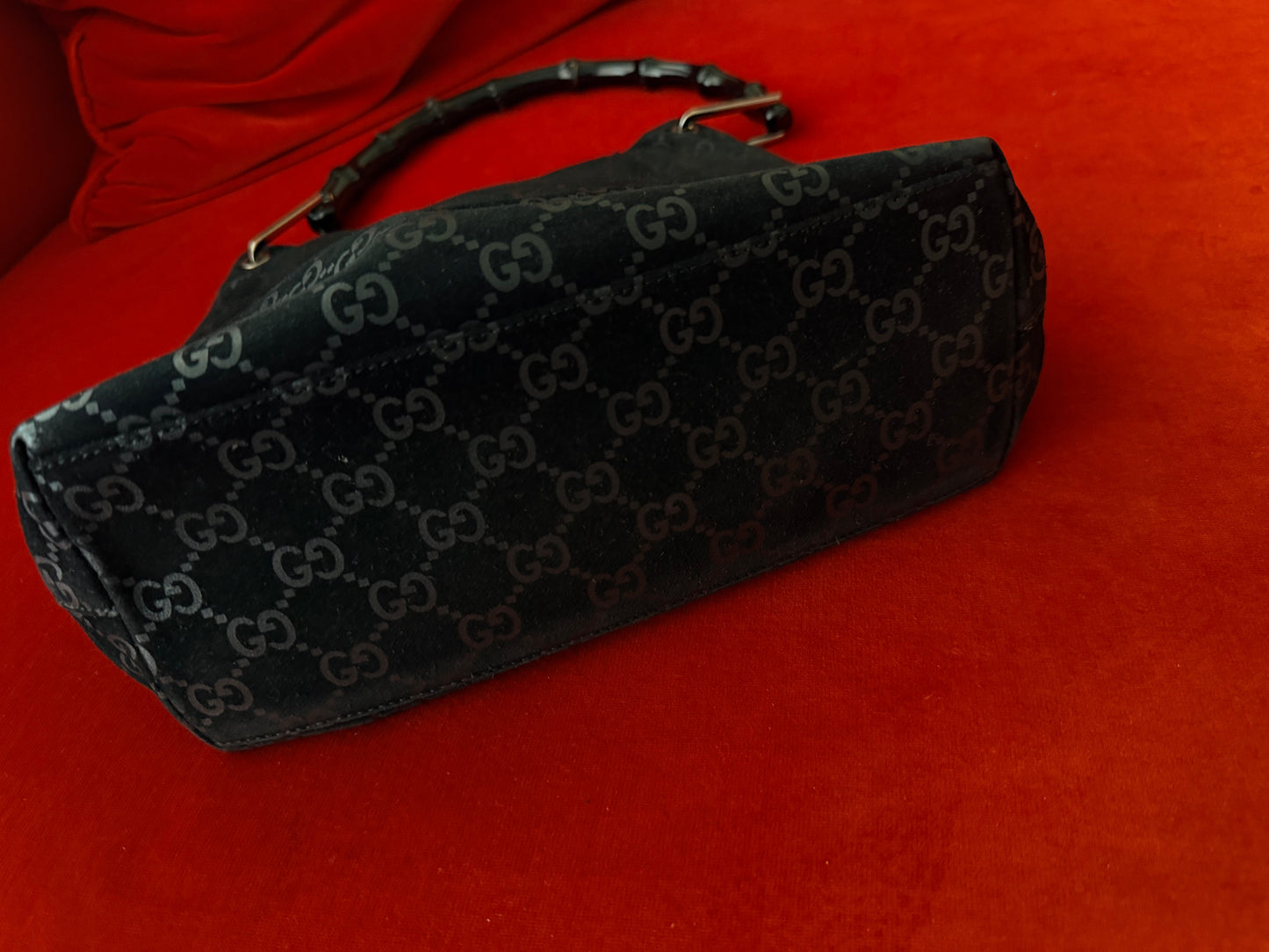 Gucci borsa Bamboo in suede monogram