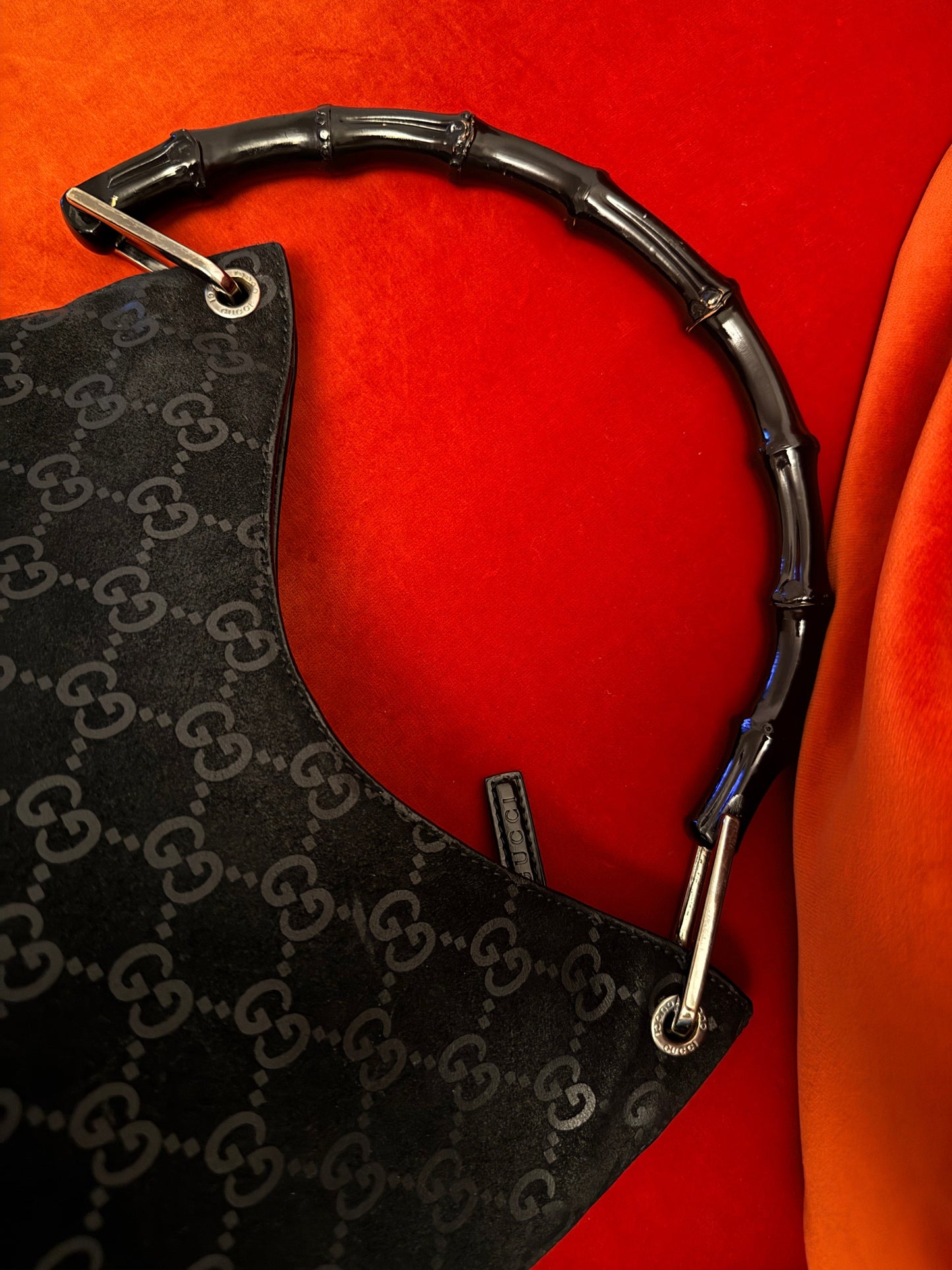 Gucci borsa Bamboo in suede monogram