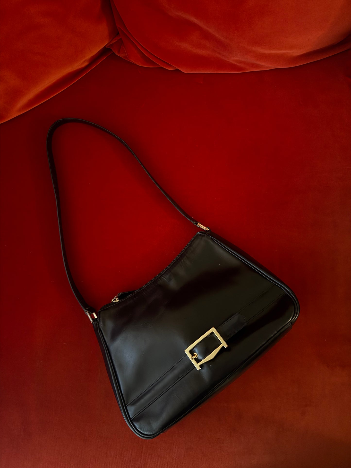 Max Mara leather bag with buckle