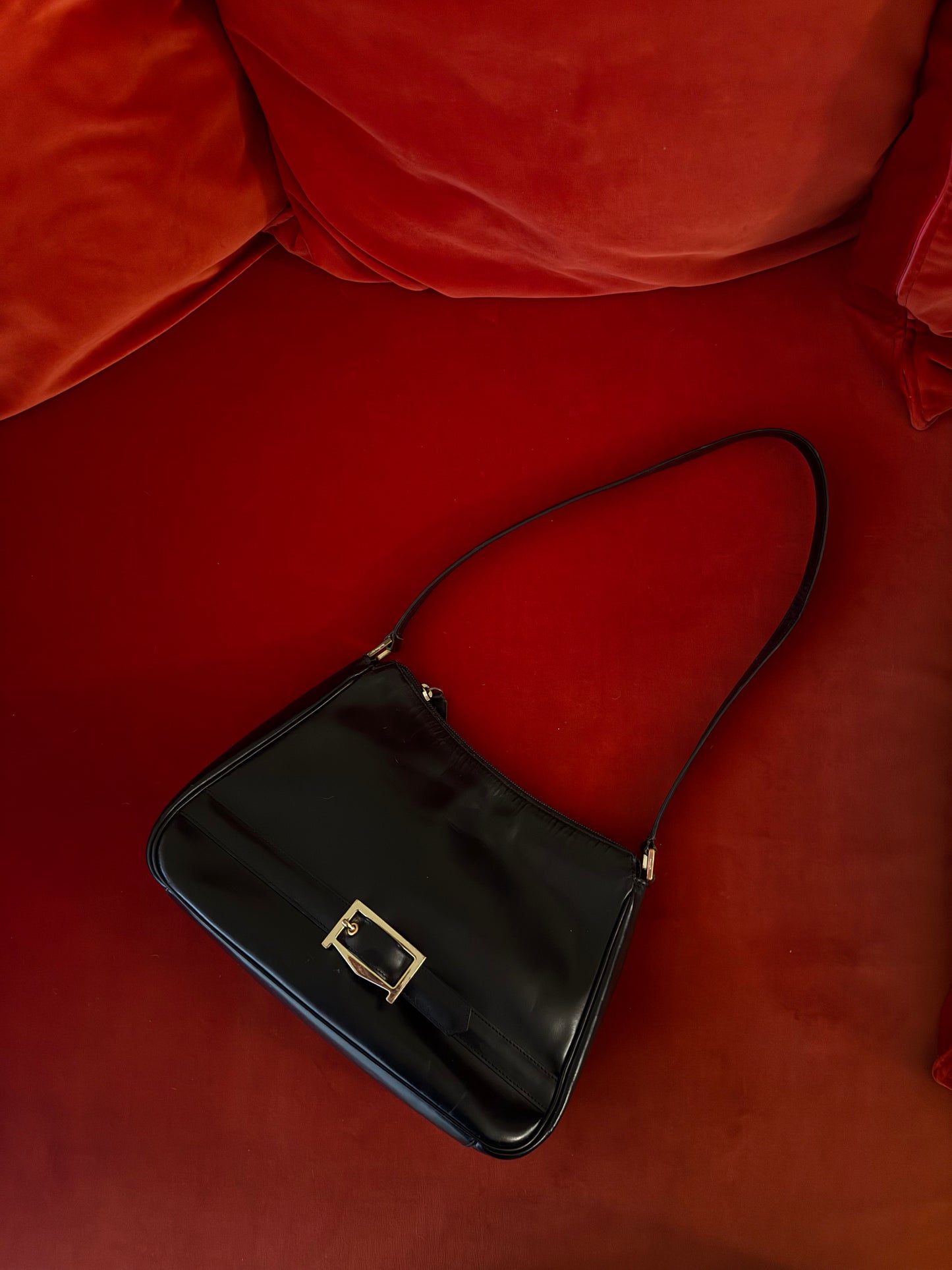 Max Mara leather bag with buckle