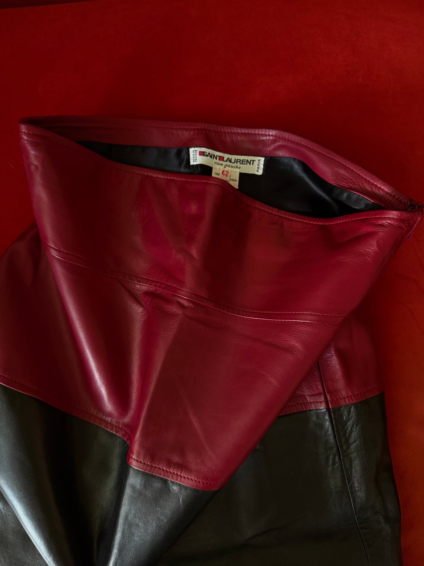 Yves Saint Laurent nappa leather skirt A/W 1984