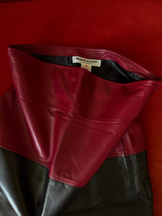 Yves Saint Laurent nappa leather skirt A/W 1984