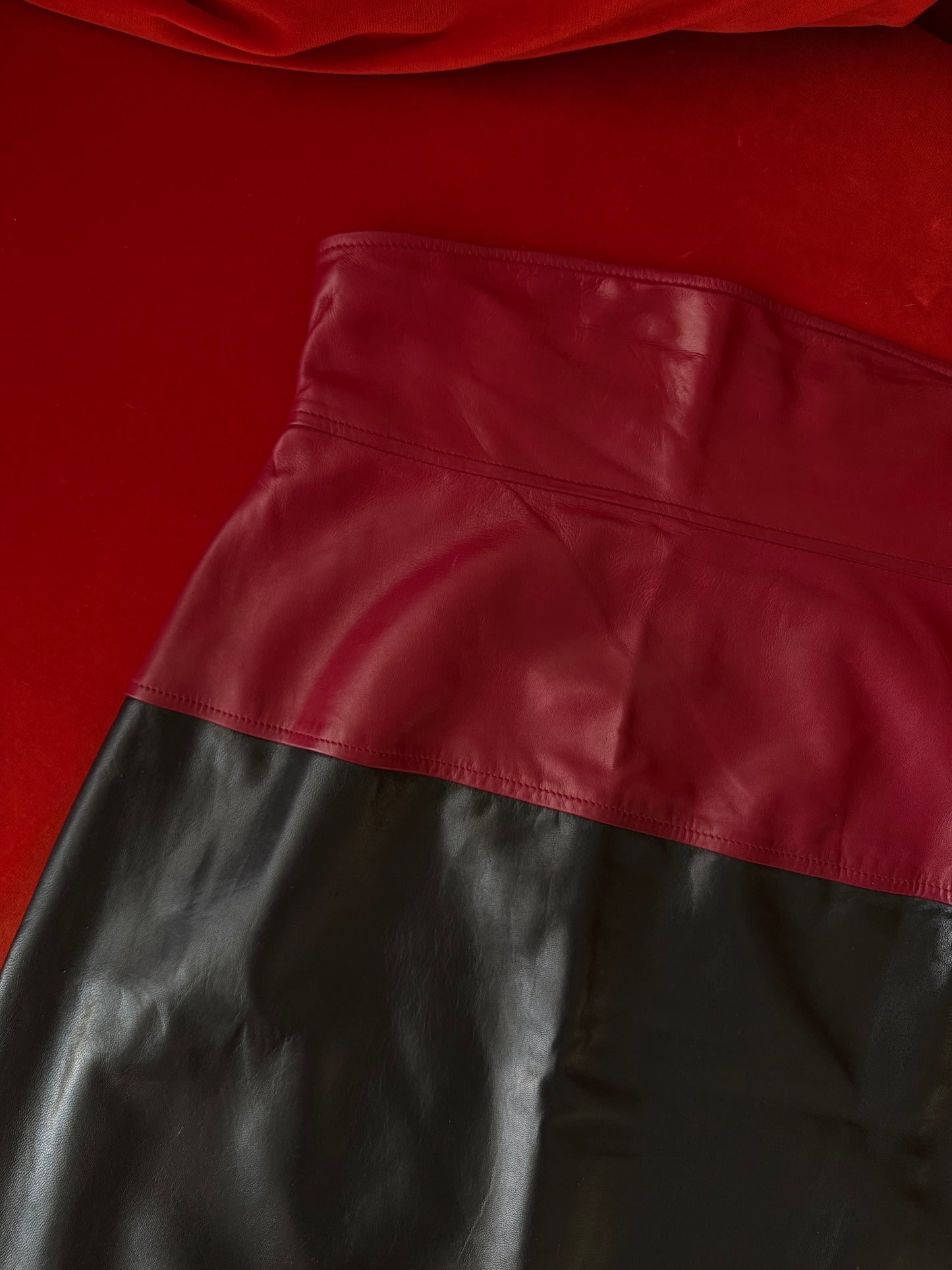 Yves Saint Laurent nappa leather skirt A/W 1984