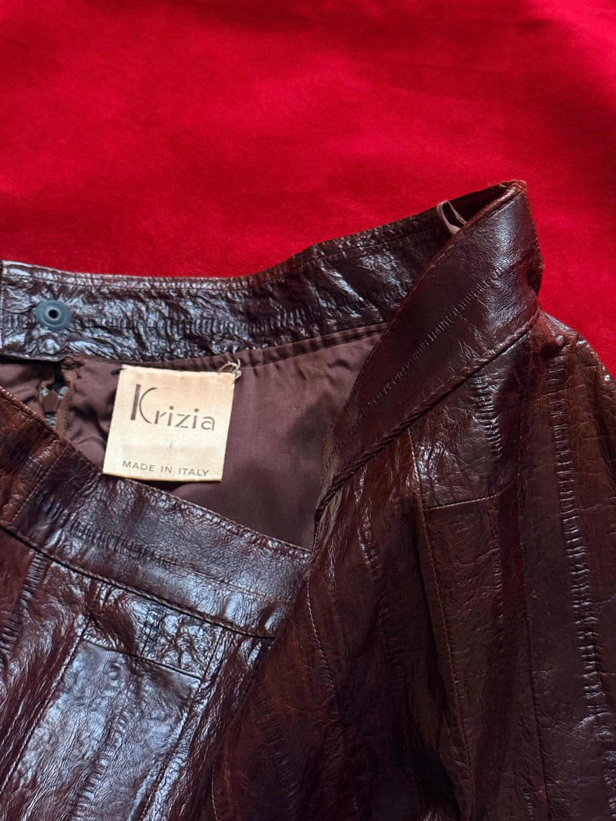 Krizia vintage leather skirt 1
