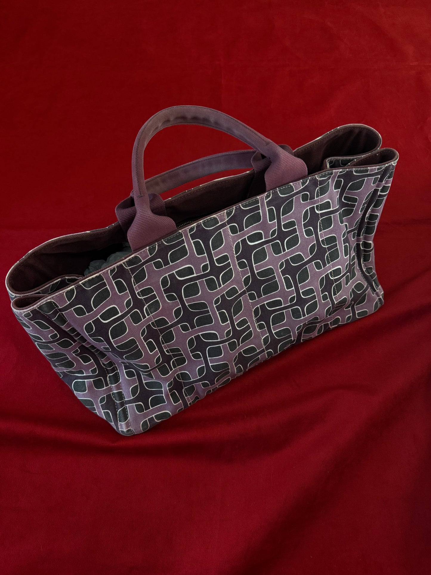 Prada borsa canvas stampa geometrica del 2010