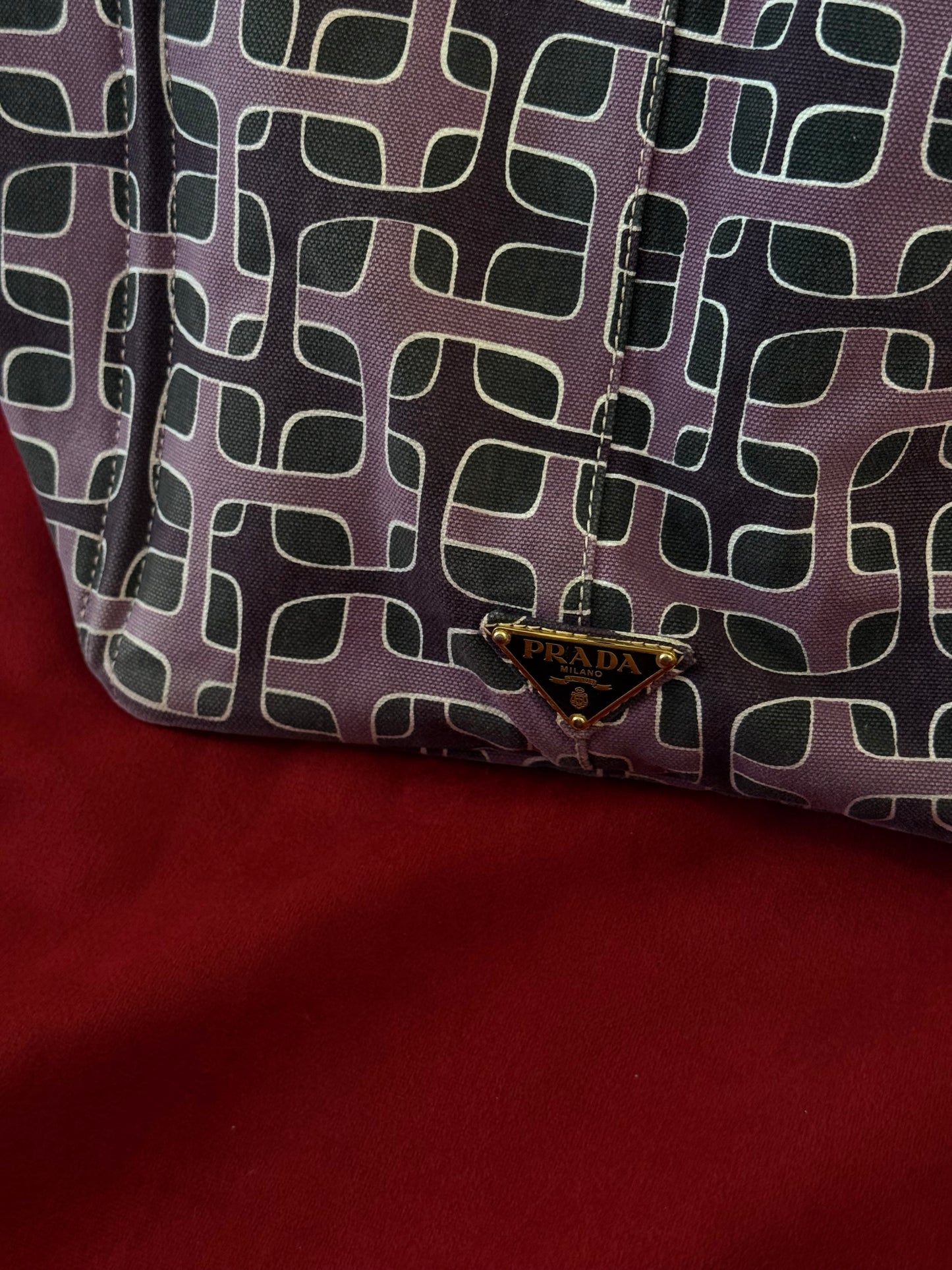 Prada borsa canvas stampa geometrica del 2010