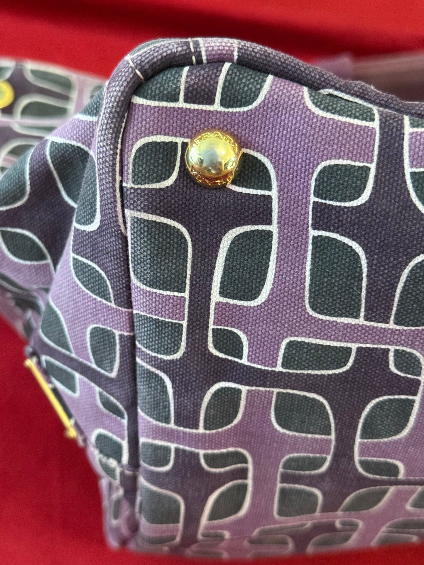 Prada borsa canvas stampa geometrica del 2010