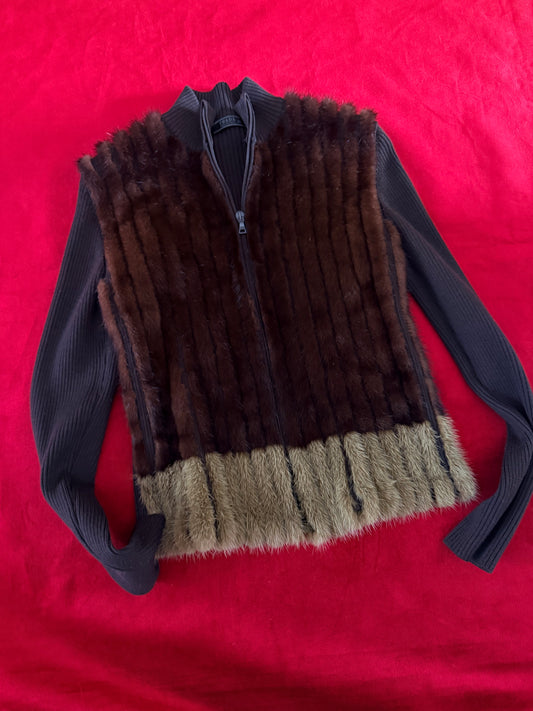 Prada maglione con inserti in visone A/I 1999
