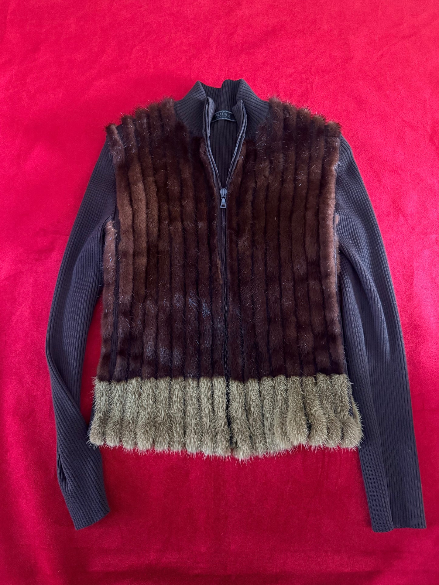 Prada maglione con inserti in visone A/I 1999
