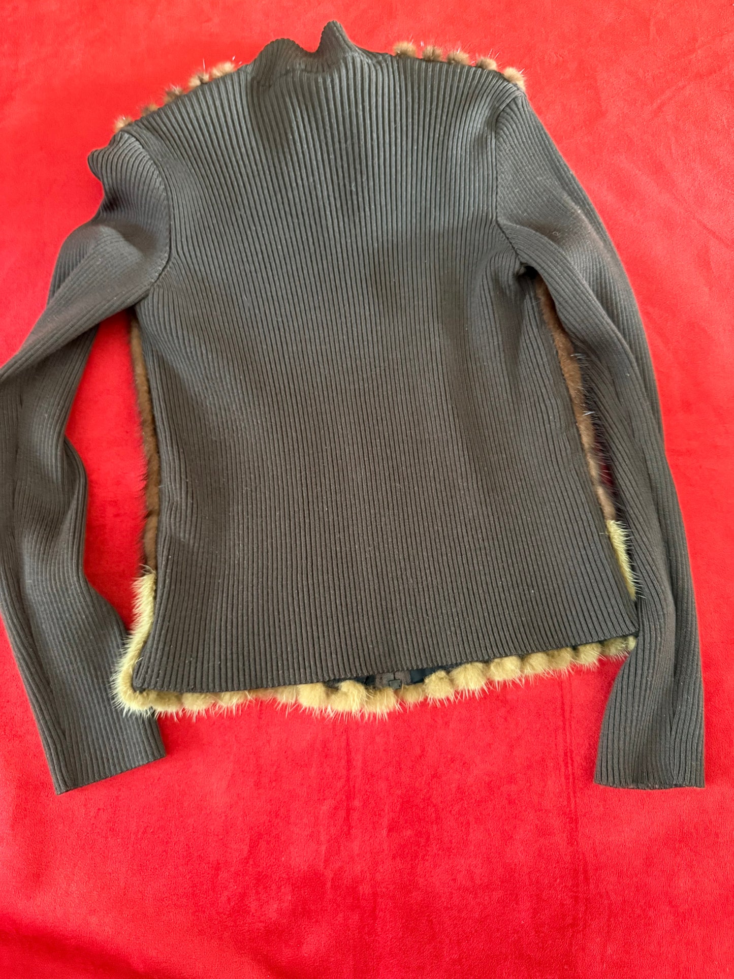 Prada maglione con inserti in visone A/I 1999