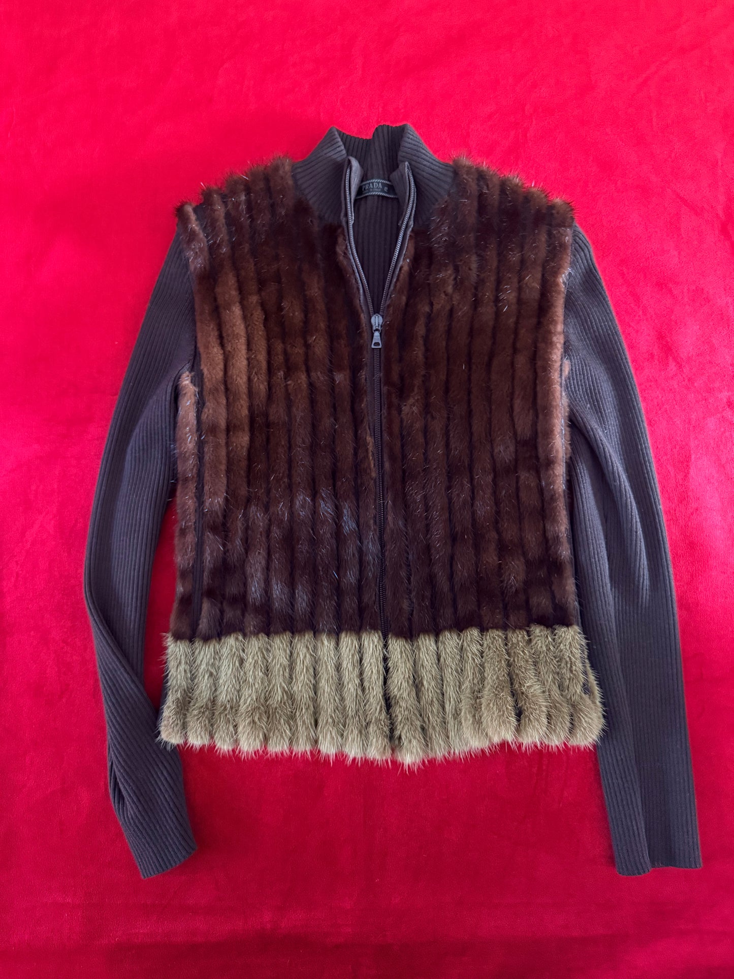 Prada maglione con inserti in visone A/I 1999