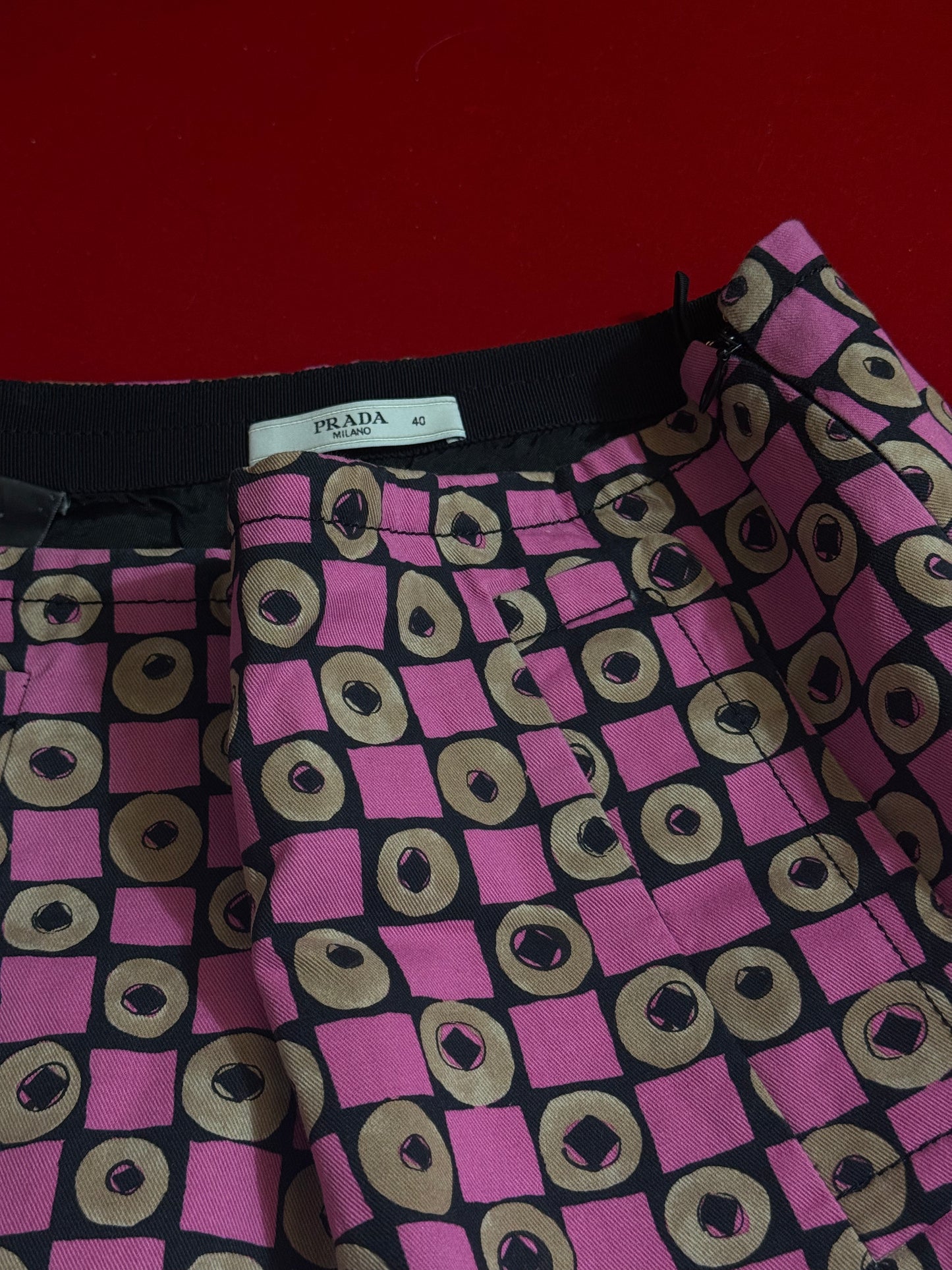 Prada minigonna stampa geometrica