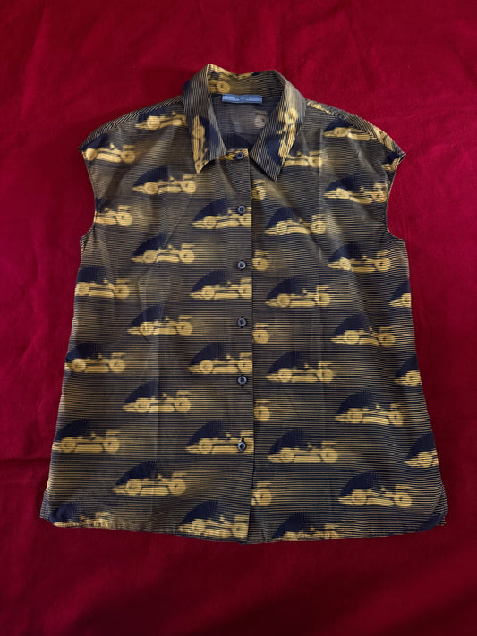 Prada camicia stampa macchine Resort 2016