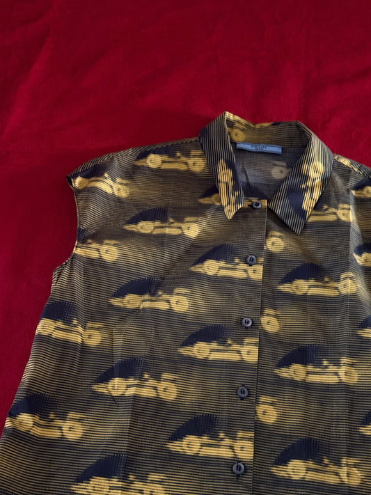 Prada camicia stampa macchine Resort 2016