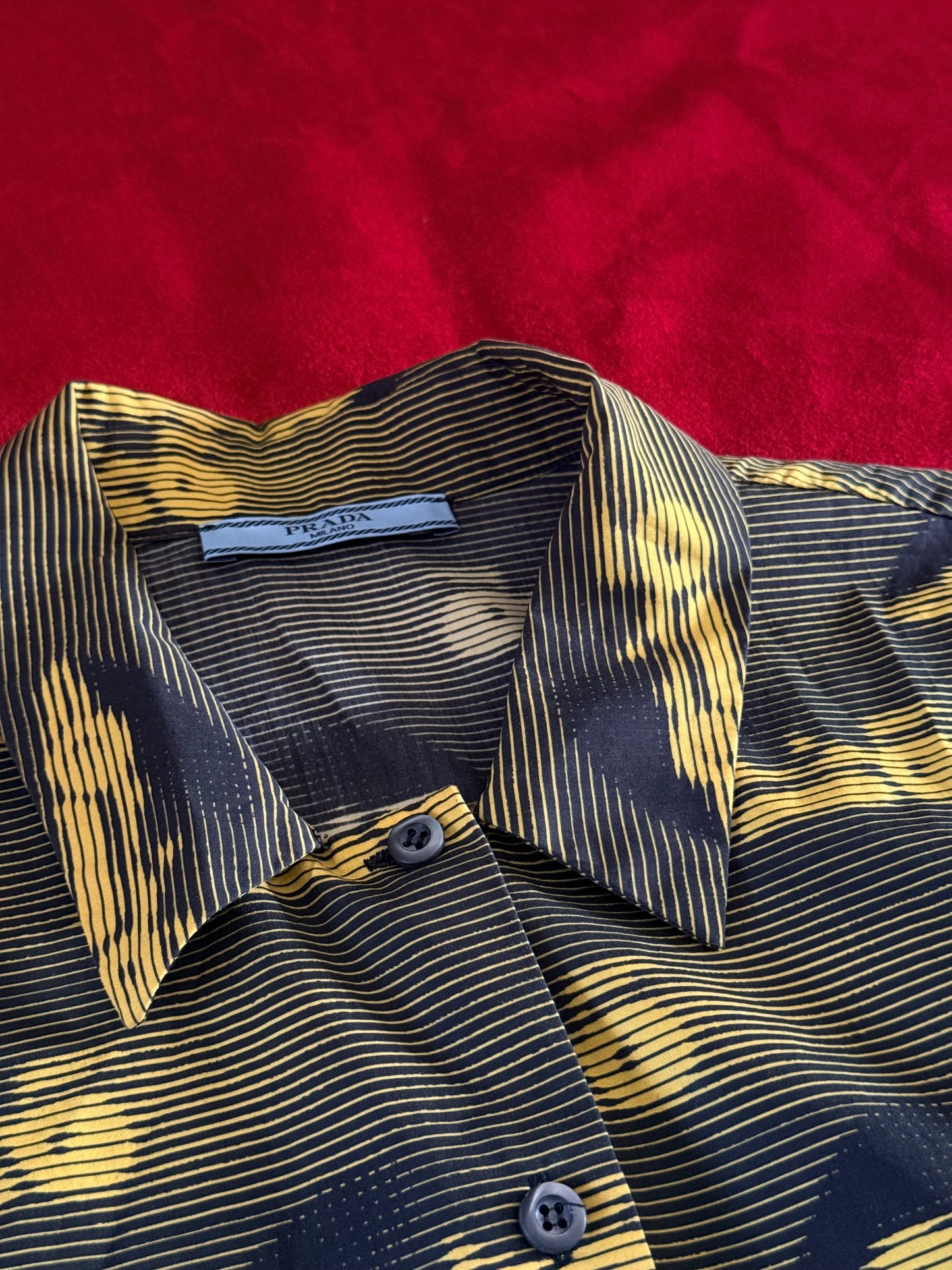 Prada camicia stampa macchine Resort 2016