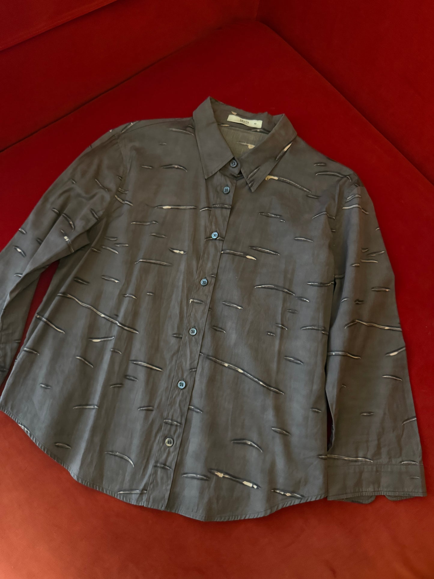 Prada camicia stampa astratta P/E 2005