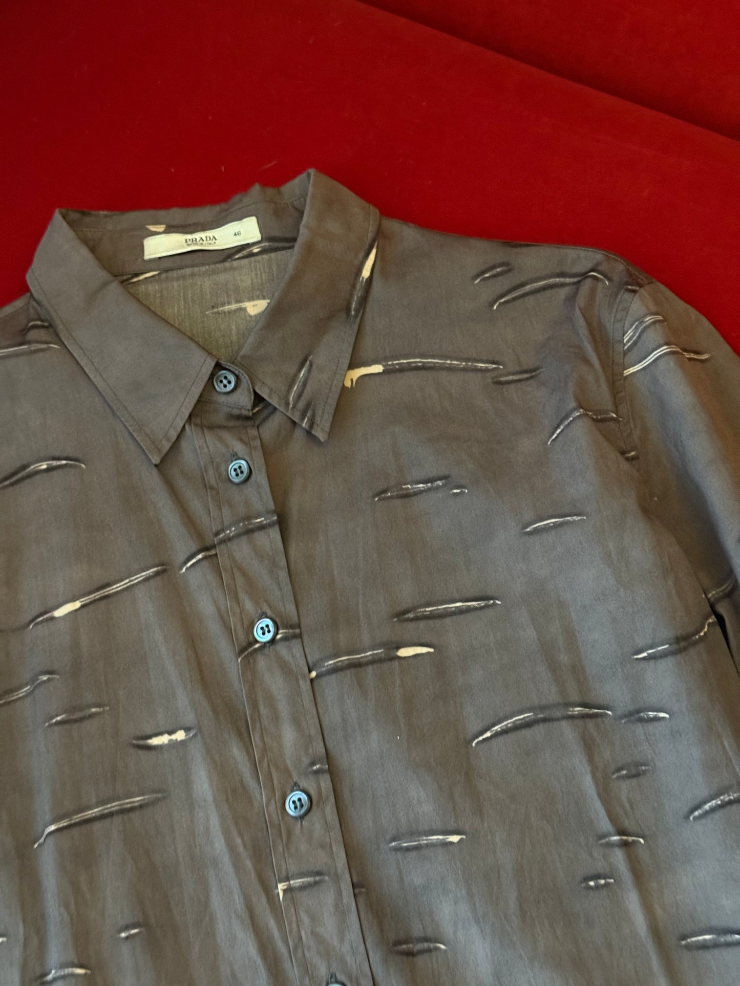 Prada camicia stampa astratta P/E 2005
