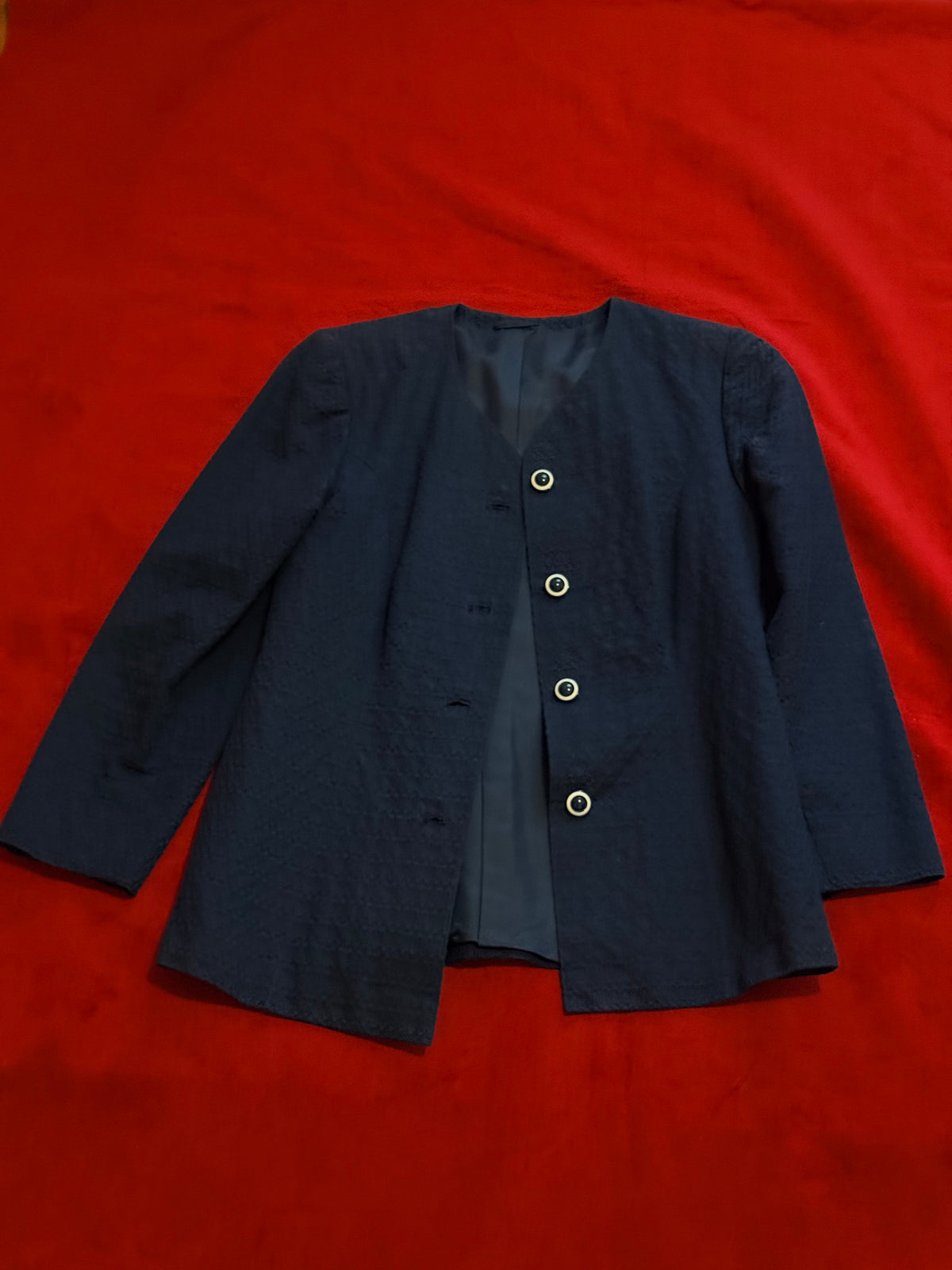 Blazer sartoriale vintage in tessuto lavorato