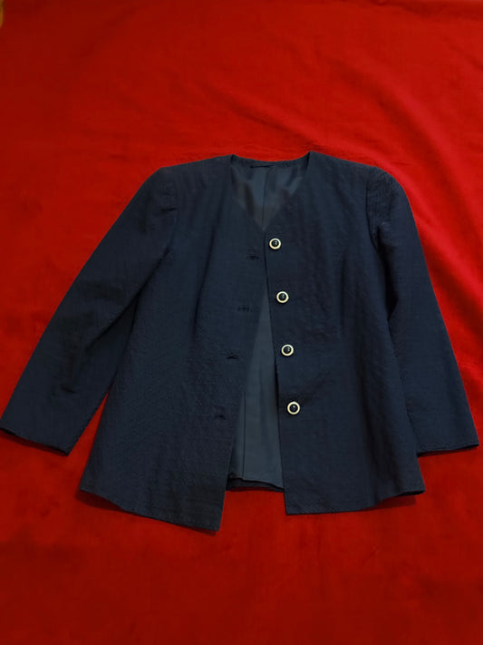 Blazer sartoriale vintage in tessuto lavorato