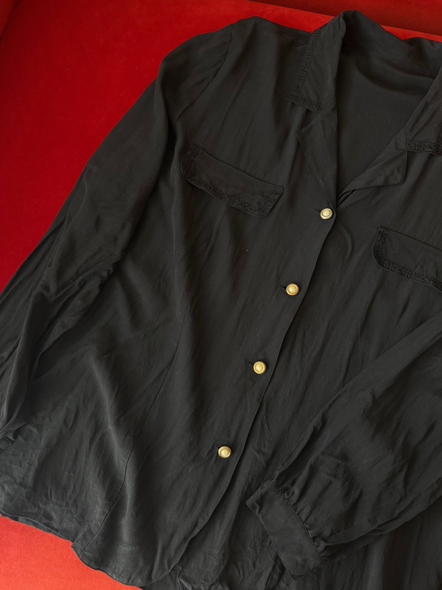 Black Silk Vintage Shirt