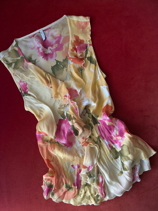 Vintage top with silk ruffles