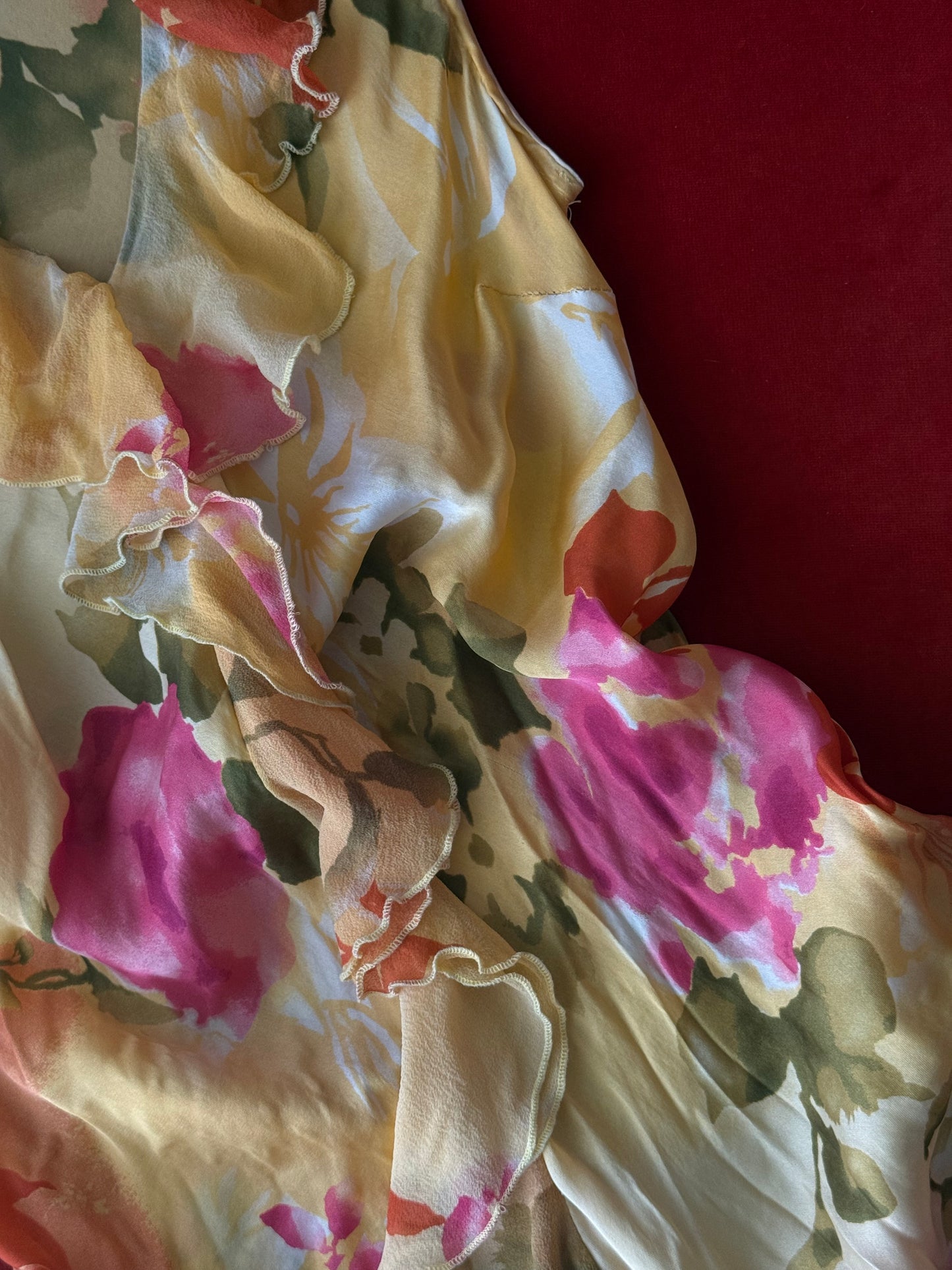 Vintage top with silk ruffles