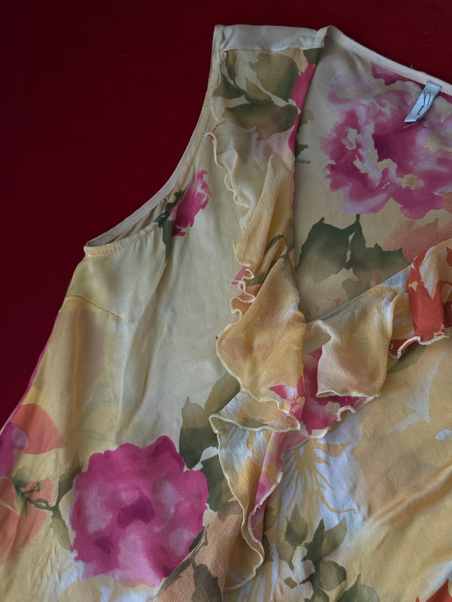 Vintage top with silk ruffles