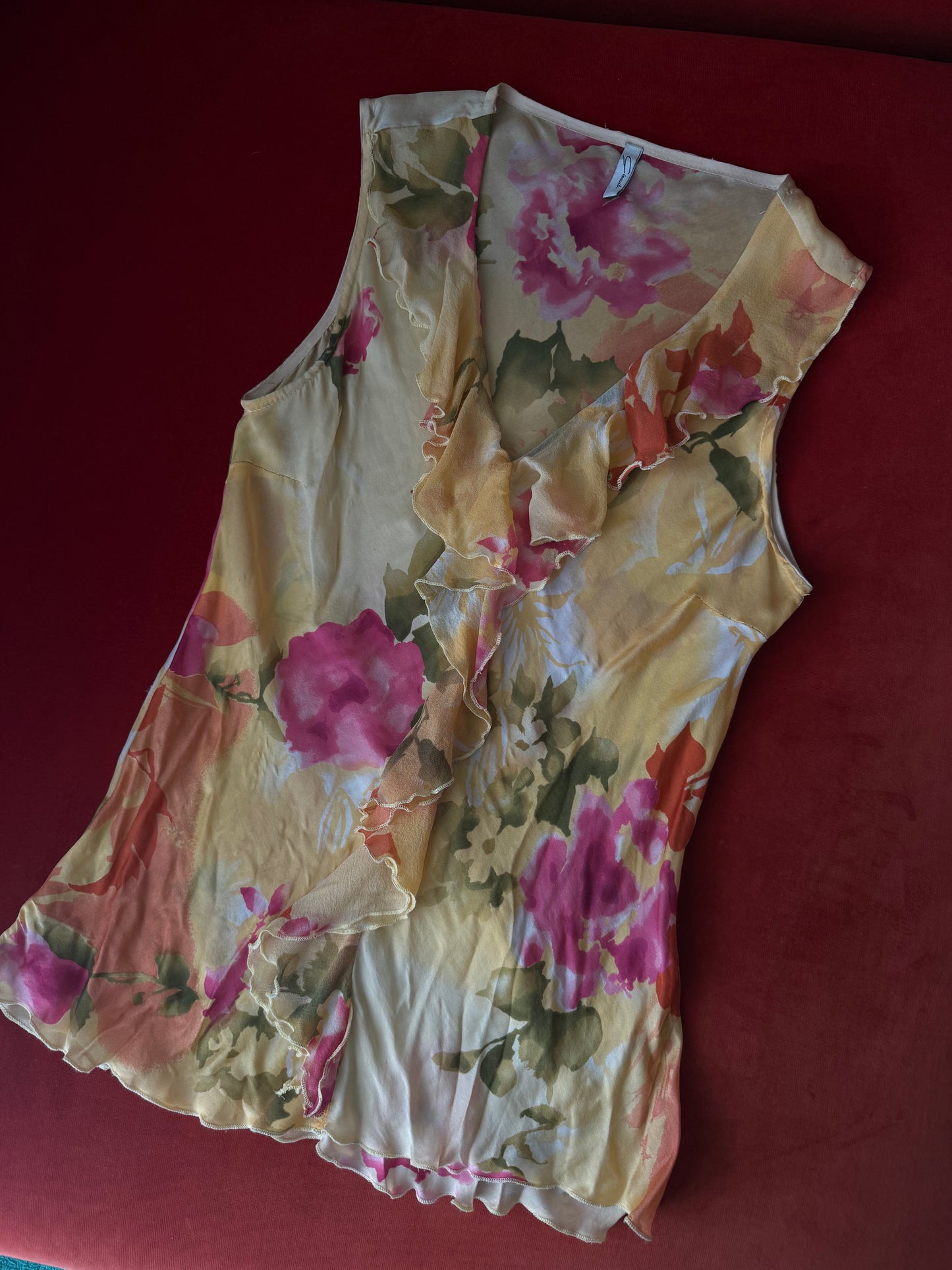 Vintage top with silk ruffles