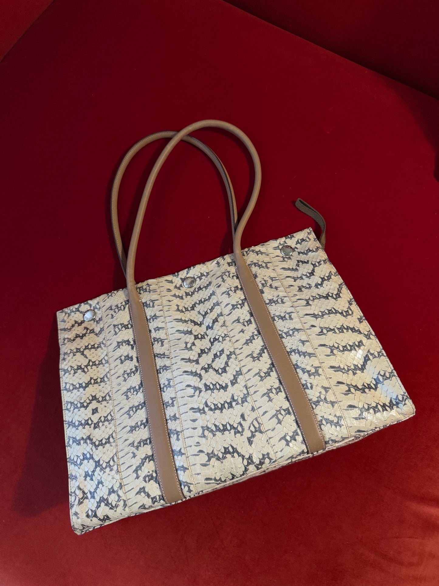 Prada borsa tote in rettile