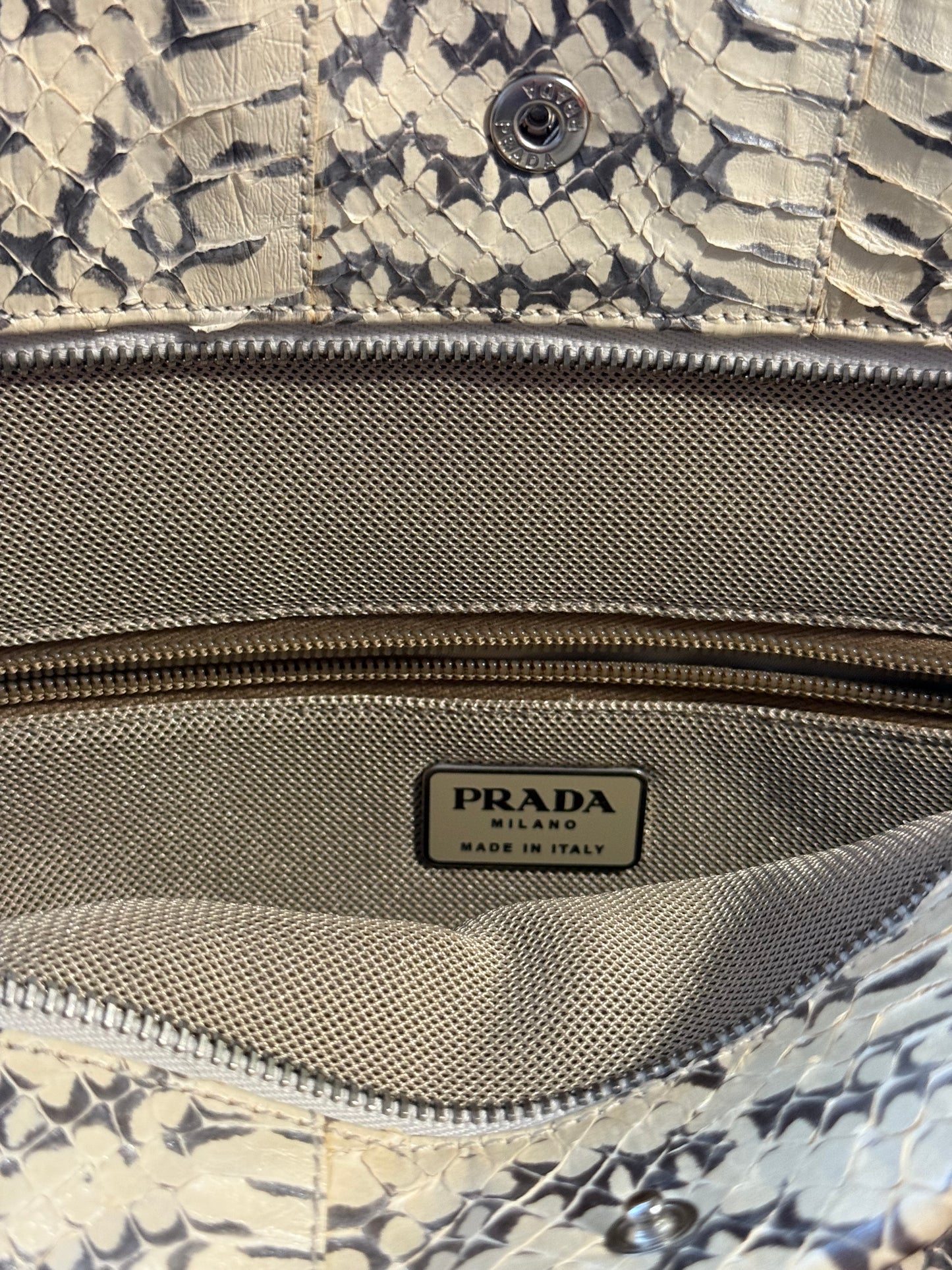 Prada reptile tote bag